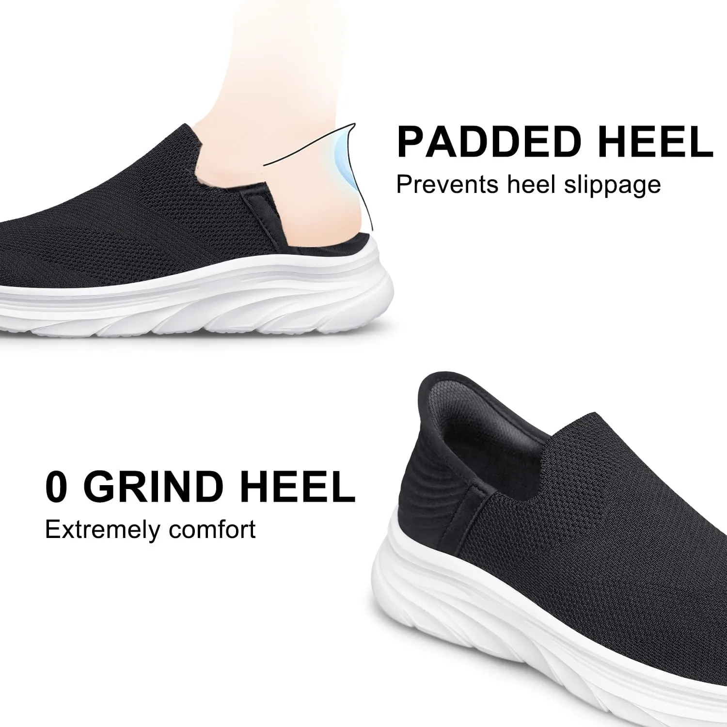 Women's Walking Shoes Hands Free Slip On Sneakers Comfort Lightweight Non Slip Workout Gym Nurse Shoes