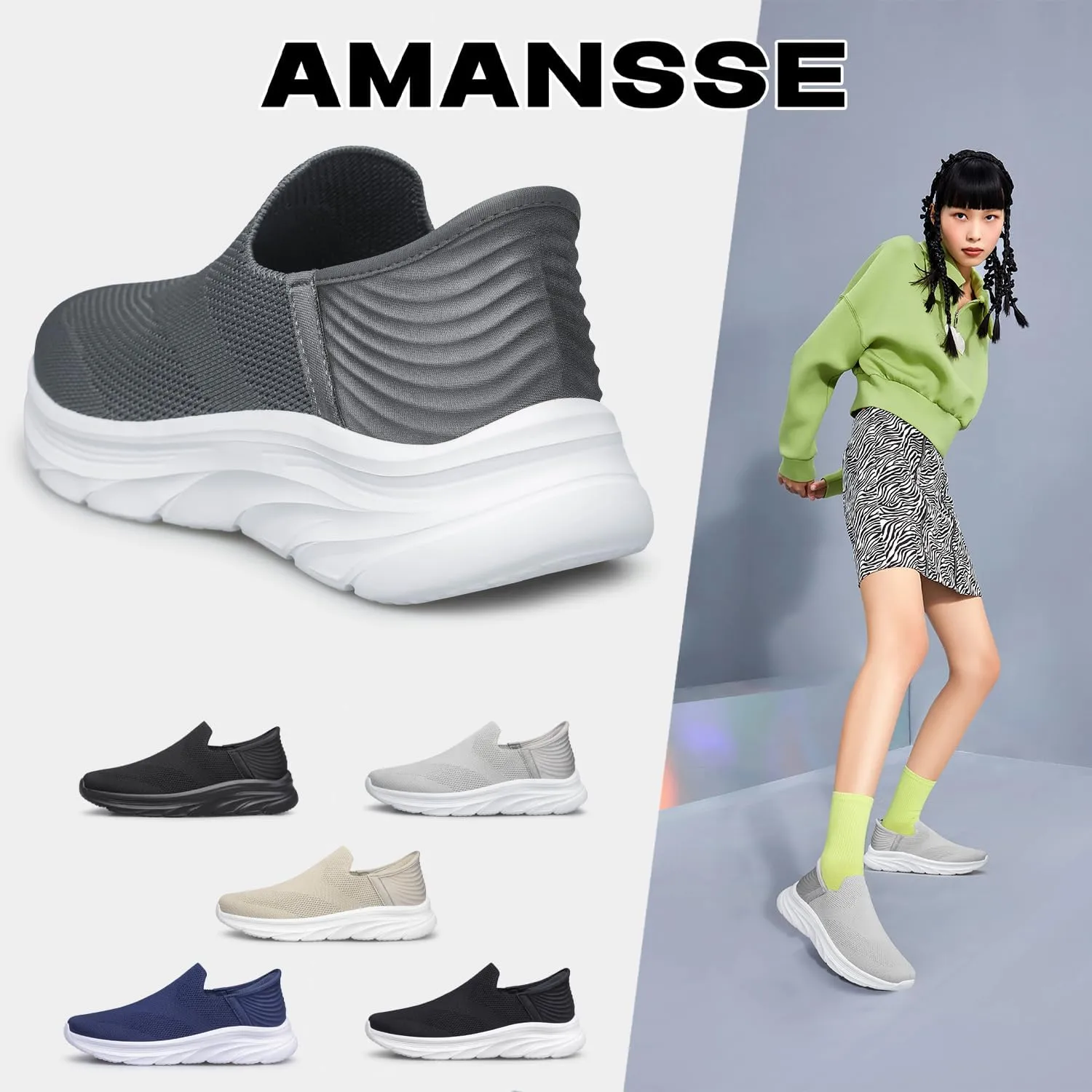 Women's Walking Shoes Hands Free Slip On Sneakers Comfort Lightweight Non Slip Workout Gym Nurse Shoes