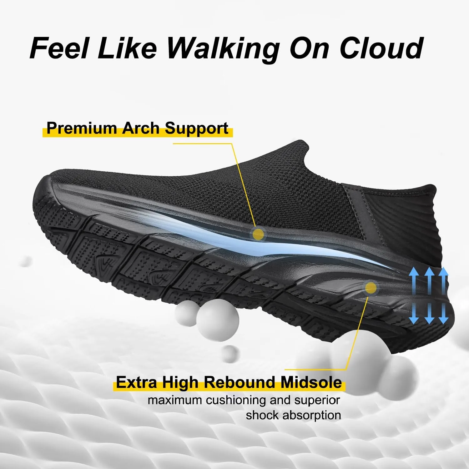 Women's Walking Shoes Hands Free Slip On Sneakers Comfort Lightweight Non Slip Workout Gym Nurse Shoes