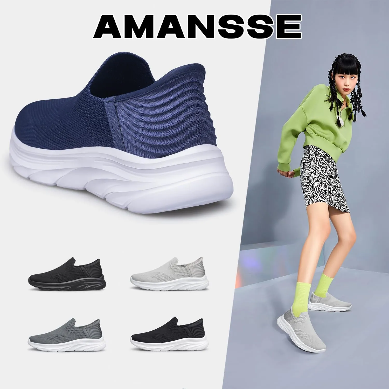 Women's Walking Shoes Hands Free Slip On Sneakers Comfort Lightweight Non Slip Workout Gym Nurse Shoes