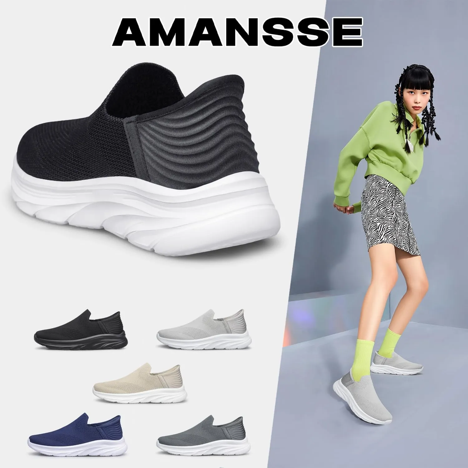 Women's Walking Shoes Hands Free Slip On Sneakers Comfort Lightweight Non Slip Workout Gym Nurse Shoes