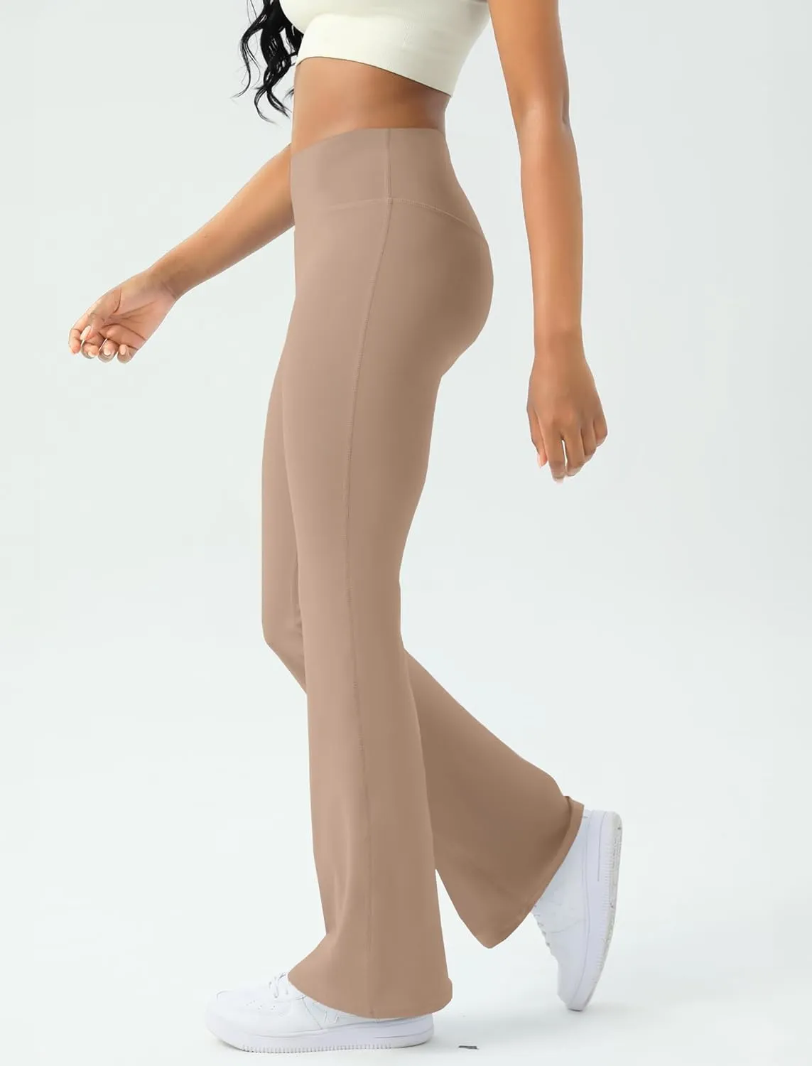 Women's Yoga Pants Bootcut Flare Leggings Flared Bell Bottom Leggings High-Waisted Workout Pants Tummy Control