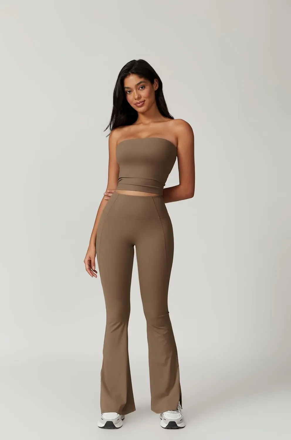 Workout Sets for Women 2 Piece High Waist Flare Pants Match Stretchy Sports Bra Gym Yoga Outfits Athletic Clothes