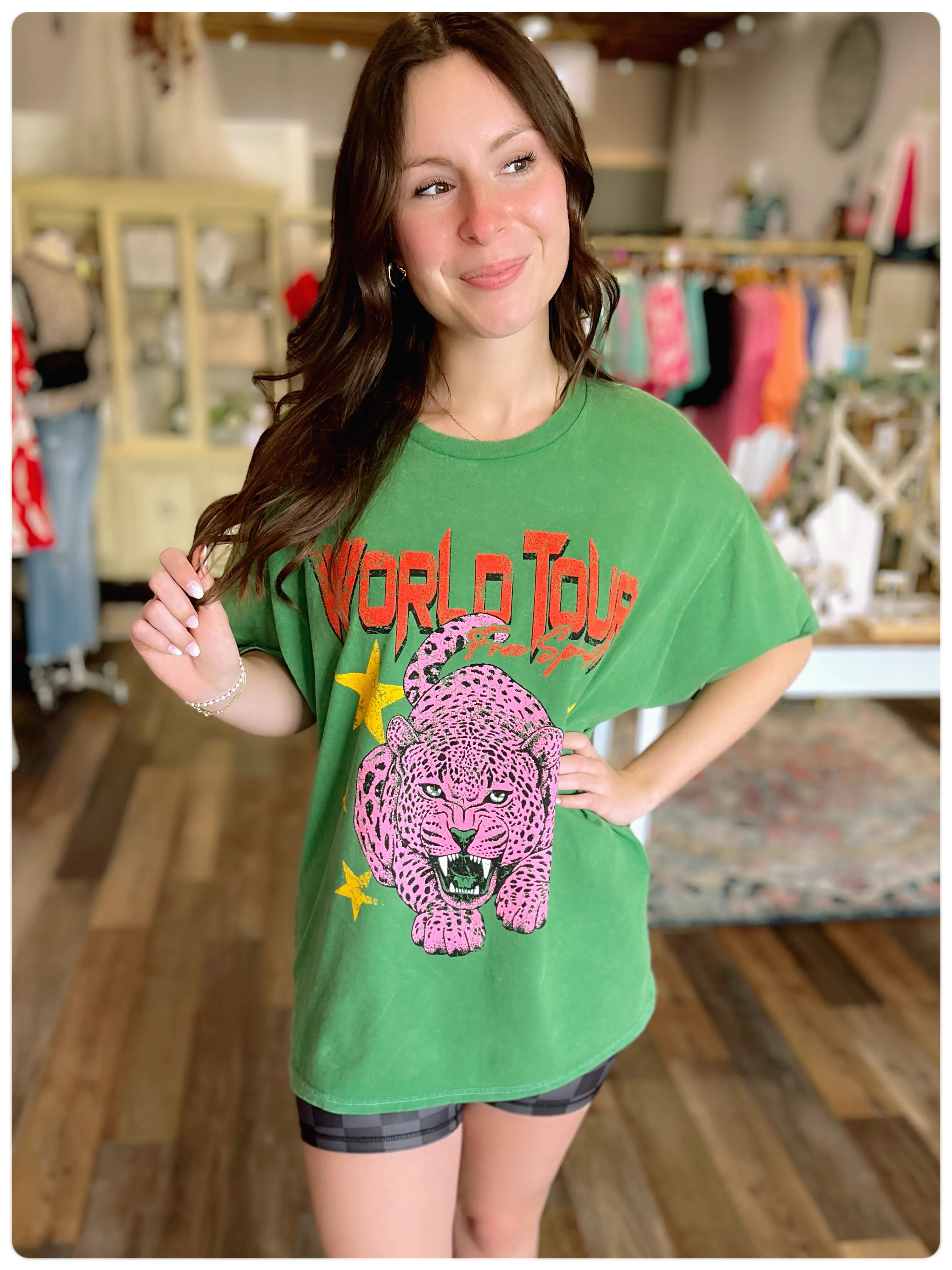 World Tour Leopard Mineral Tee