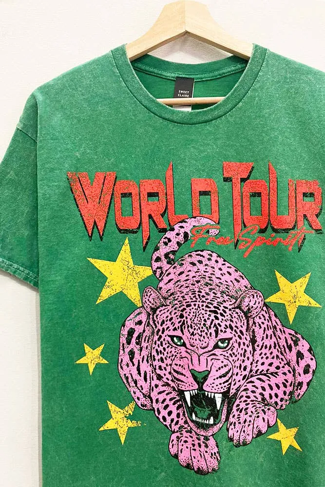 World Tour Leopard Mineral Tee
