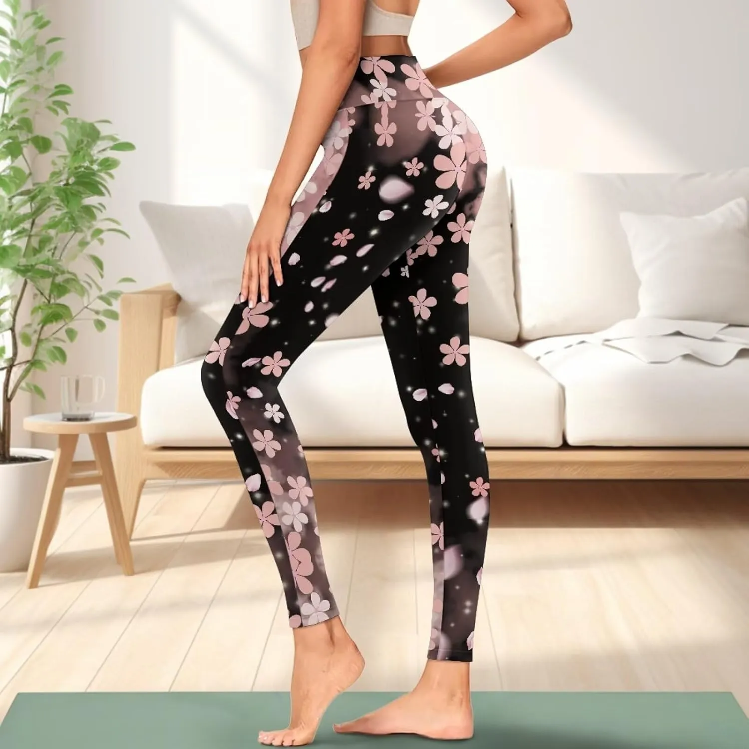 Xhuibop Leggings with Pockets for Women High Waisted Yoga Pants Comfortable Yoga Leggings Seamless Workout Pants