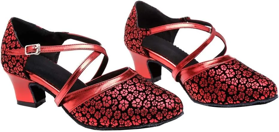 YKXLM Closed Toe Ballroom Dance Shoes Women Cross Ankle Strap Latin Modern Dance Shoes,Modle YCL320