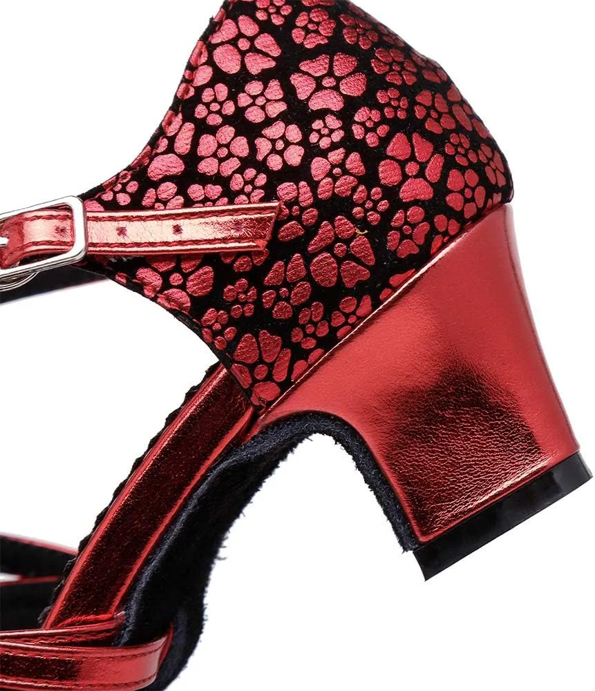 YKXLM Closed Toe Ballroom Dance Shoes Women Cross Ankle Strap Latin Modern Dance Shoes,Modle YCL320