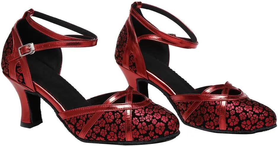 YKXLM Professional Latin Dance Shoes for Women Closed Toe Ballroom Character Practice Dance Shoes,Modle YCL323