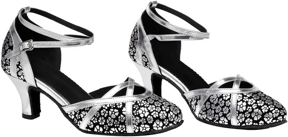 YKXLM Professional Latin Dance Shoes for Women Closed Toe Ballroom Character Practice Dance Shoes,Modle YCL323