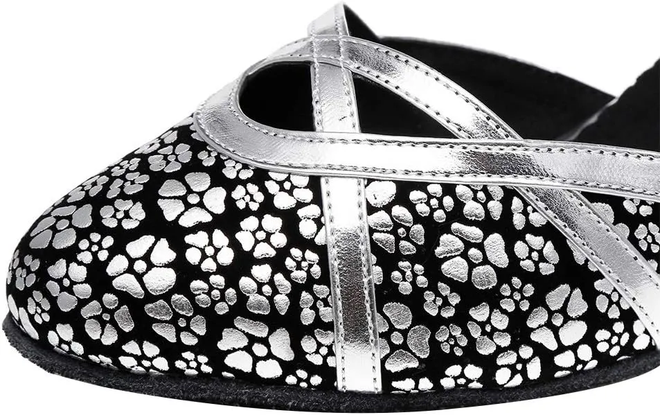 YKXLM Professional Latin Dance Shoes for Women Closed Toe Ballroom Character Practice Dance Shoes,Modle YCL323