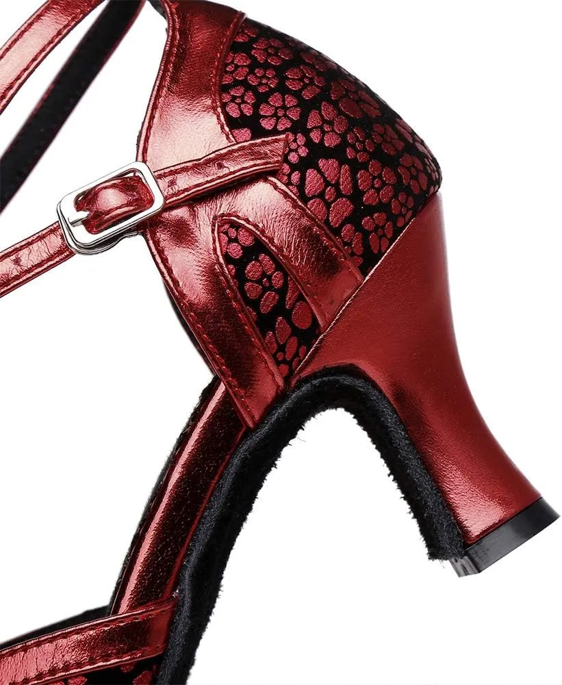 YKXLM Professional Latin Dance Shoes for Women Closed Toe Ballroom Character Practice Dance Shoes,Modle YCL323