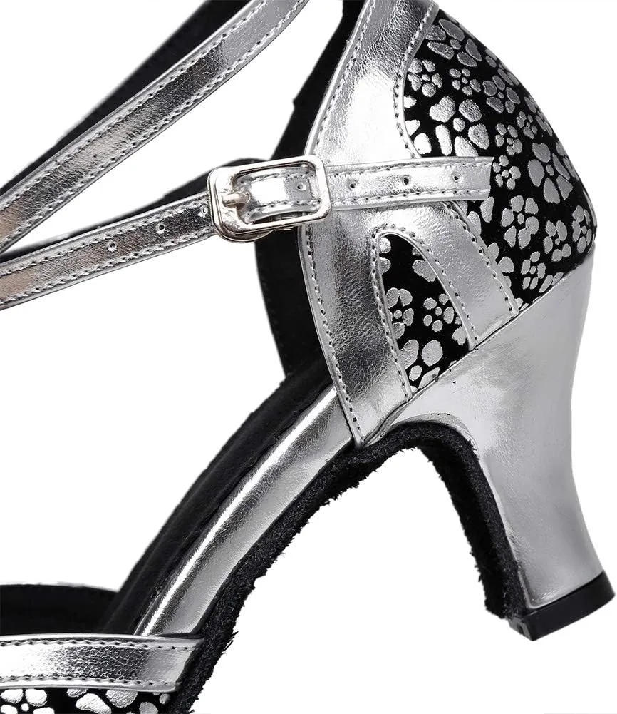 YKXLM Professional Latin Dance Shoes for Women Closed Toe Ballroom Character Practice Dance Shoes,Modle YCL323
