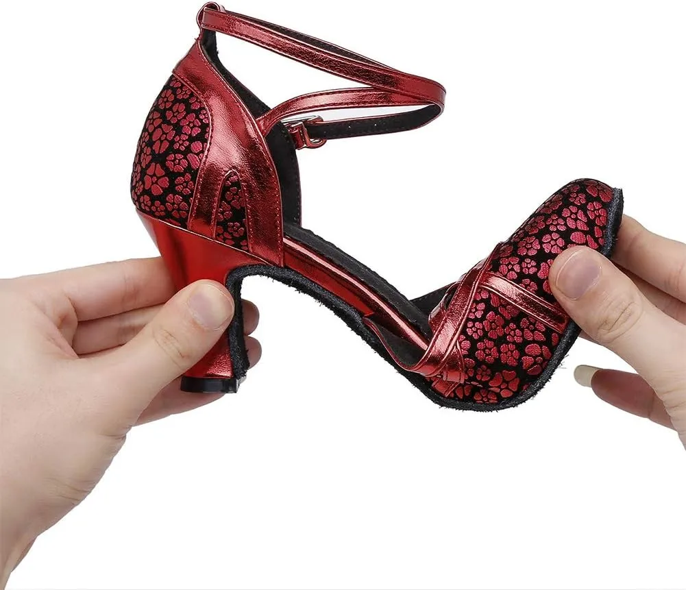 YKXLM Professional Latin Dance Shoes for Women Closed Toe Ballroom Character Practice Dance Shoes,Modle YCL323