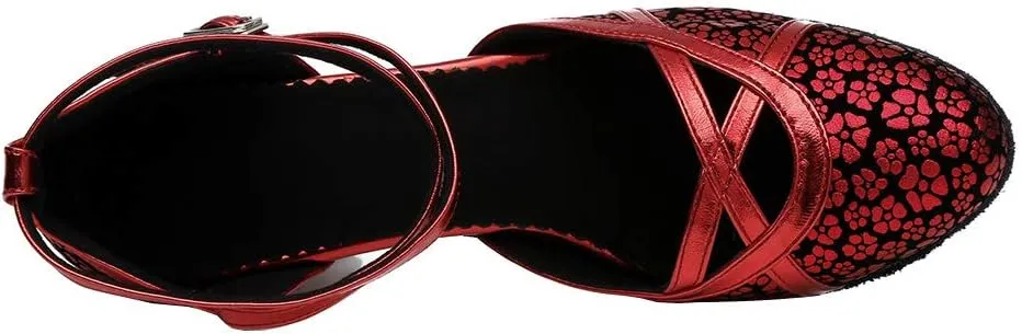 YKXLM Professional Latin Dance Shoes for Women Closed Toe Ballroom Character Practice Dance Shoes,Modle YCL323