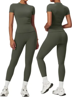 yoga sets for women 2 piece Seamless Workout Sets for Women High Waist Removing chest pad workout sets